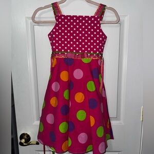 Rare Editions Pink Dress with Polka Dots